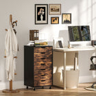 Vinsetto Mobile Letter/A4 Filing Cabinet with Drawers - Rustic Brown-7 drawers to store your office supplies
