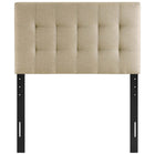Modway Lily Upholstered Fabric Twin Headboard - Beige-Fiberboard and plywood frame