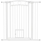 PawHut Dog Gate with Cat Door with 2 Extension Kits - 30"-41" W x 42" H-41.7" (106 cm) high gate effectively secures pets