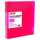 JAM Paper - Classeur en plastique de 2 -5 cm - rose fuchsia - 3 anneaux-Couleur : rose vif | Soyez élégant et organisé avec des classeurs colourés.