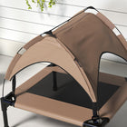 PawHut Elevated Cooling Dog Cot Bed with Canopy for Small and Medium Dogs - Coffee-Oxford fabric resists tearing and ensures lasting durability 