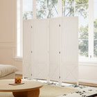 HOMCOM 4 Panel Freestanding Room Divider with Pegboard Display for Home Office - White-Overall Dimensions: 59.75" W x 57" H x 0.75" D (152 x 144.5 x 1.7 cm) 
