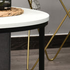 HOMCOM - Table basse ronde en bois au design moderne - blanc-Couleur : noir, blanc