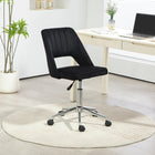Vinsetto Armless Swivel Computer Desk Chair - Black-Soft and chic velvet-touch fabric