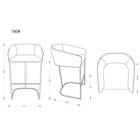 Manhattan Comfort - Louvre tabouret de comptoir mi-siècle moderne en similicuir gris et or titane, lot de 3-Revêtement en similicuir avec rembourrage en mousse