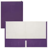 Staples Twin Pocket Portfolio - Letter Size - Purple-Paper cover with purple exterior