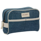 Gry Mattr Denim Pouch with Contrast Trim - 8" × 5" × 3" - Blue-8" W × 5" H × 3" D (20.3 × 12.7 × 7.6 cm).