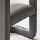 Modway - Winslow Performance Velvet Chaise d’accent en tonneau - Storm Grey-Rembourrage résistant aux taches