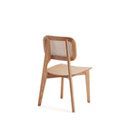 Manhattan Comfort Versailles 18.5" Industry Chic Dining Chair - Nature - Set of 4-Unique Rounded Rectangular Backrest Made of Cane