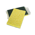 Globe Commercial Heavy Duty Cellulose Scrub Sponge - 6" x 4'' - Green/Yellow-Dual-sided for multipurpose cleaning