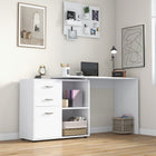 HOMCOM - Bureau en l avec tiroirs - 46 po L x 32,75 po l x 30 po H - blanc-Structure robuste en panneau de particules