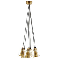 Modway Peak Brass Cone and Glass Globe Cluster Pendant Chandelier - Brass-Cluster Pendant Chandelier