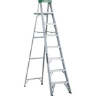 Featherlite 2400 Series 8' Commercial Duty Aluminum Stepladder-Nominal Height: 8'