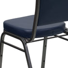 Flash Furniture HERCULES Series Crown Back Stacking Banquet Chair in Navy Vinyl - Silver Vein Frame-Seamless Back Panel