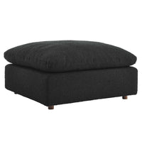 Modway Commix Down Filled Overstuffed Boucle Fabric Ottoman - Black-Contemporary Modern Ottoman