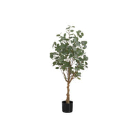 Monarch Specialties 46" Artificial Indoor Eucalyptus Tree - Floor - Black Pot-Add a calming burst of greenery to any floor of your home or office with this 46" tall artificial indoor eucalyptus tree in a 5" black pot