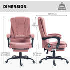 Vinsetto 7-Point Vibration Massage Office Chair with Footrest and Swivel Wheels - Pink-Retractable footrest so you can prop your feet up while you lay back