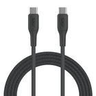 AXS - PROCharge Câble Tressé Premium USB-C vers USB-C (2.4M) - Noir/Gris-Fabriqué à partir de matériaux recyclés