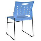 Flash Furniture HERCULES Series Sled Base Stack Chair with Air-Vent Back - Blue-Blue Plastic Seat and Back