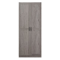 Manhattan Comfort Hopkins 29.61" Modern 7-Shelf Storage Closet - Grey-Modern Free Standing 1 Sectional Wardrobe Closet with Storage Compartments for Bedroom and Storage Use