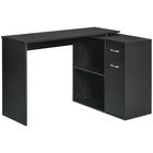 HOMCOM - Bureau en l avec tiroir - 46 po L x 32,25 po l x 29,25 po H - noir-Bureau d'ordinateur en forme de L, gain de place, idéal pour bureau, chambre, dortoir et autres petits espaces 