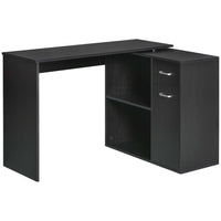 HOMCOM - Bureau en l avec tiroir - 46 po L x 32,25 po l x 29,25 po H - noir-Bureau d'ordinateur en forme de L, gain de place, idéal pour bureau, chambre, dortoir et autres petits espaces 