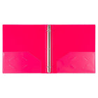 JAM Paper - Classeur en plastique de 2 -5 cm - rose fuchsia - 3 anneaux-Les larges panneaux avant et arrière recouvrent entièrement les intercalaires et protège-pages standard. Nos classeurs à 3 anneaux métalliques sont dotés de deux boutons pour une ouverture et une fermeture faciles, ainsi que d'une pochette pratique sur le rabat intérieur.