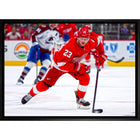Lucas Raymond Detroit Red Wings - Framed Canvas - 31" x 22"-Premium canvas print with gallery-wrapped edges