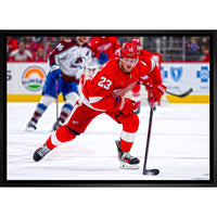 Lucas Raymond Detroit Red Wings - Framed Canvas - 31" x 22"-Premium canvas print with gallery-wrapped edges
