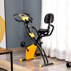 Soozier 3 in 1 Folding Exercise Bike w/ 8-Level Magnetic Resistance - Yellow-Includes a pair of tension rope to help better improve upper body strength 
