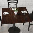 Flash Furniture 36" Square High-Gloss Walnut Resin Table Top with 2" Thick Drop-Lip-High Gloss Walnut Finish