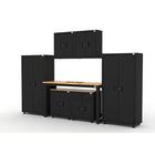 Cat RTA Garage Storage Cabinetry 7-Piece Set with 2 Lockers, 2 Walls, 1 Base, 1 Drawer-Base and 72" Workbench-Secure Locking Storage: Integrated 3-point locking system with key keeps tools, supplies, and equipment protected and organized.