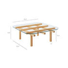 Modway Isby 35" Tempered Glass Coffee Table - Oak-Tempered Glass Top