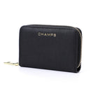 Champs Iconic Palm Wallet - Black-Secure 3 way zipper closure
