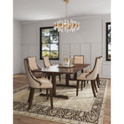 Manhattan Comfort - Lot de 2 chaises de salle à manger traditionnelles Grand 18,5 po en similicuir et velours, coloris beige-Cadre en hêtre massif avec une finition noyer riche
