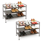 Seville Classics Resin Wood Composite Utility Shoe Rack, 2 Pack-Finish: mocha, epoxy coated frame