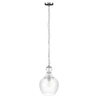 Hudson&Canal Verona 11" Wide Pendant with Glass Shade - Brushed Nickel/Seeded-Mid-century modern design for your entryway, foyer, or kitchen