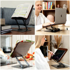 ShoppingAll Foldable Adjustable Book Holder with 360° Rotating Base and Elastic Clips - Black-7