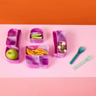 b.box - Boîte à lunch Bento Buddy en silicone - Cosmique-Anti-déversement – les bords hauts empêchent les aliments de se déplacer d'un compartiment à l'autre