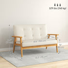 HOMCOM 45" Loveseat Sofa with Rubber Wood Legs - Beige-Rubber wood legs ensure reliable strength when in use