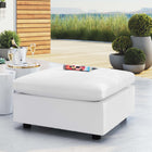 Modway Commix Sunbrella Outdoor Patio Ottoman - White-All-Weather Sunbrella Cushion Covers