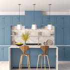Hudson&Canal Marduk 11" Wide Pendant with Fabric Shade - Brass/White-Paired with a white drum fabric shade