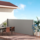 Outsunny Retractable Side Awning - 13' x 5' - Light Grey-Fix one side to a wall and another side to concrete, cement floor or wood deck for better stability