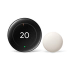 Google Nest Learning Thermostat (4th gen) with Nest Temperature Sensor (2nd gen) - Polished Obsidian-System Health Monitor looks out for your heating and cooling system, helps catch many issues early and can send an alert if something needs attention