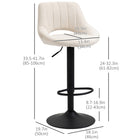 HOMCOM Adjustable Height Swivel Bar Stools - Cream - 2 Pack-Channel tufts and undercut design make a distinctive statement in any setting

