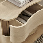 Modway Mirae 2-Drawer Curved Nightstand - Brushed Light Oak-Engineered Wood Construction