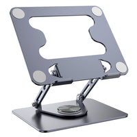 ShoppingAll Laptop Stand with 360° Rotating Base for up to 17.3" Devices - Grey-360° Rotating Base – Effortlessly switch between viewing angles with the smooth-turning base.