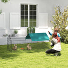 PawHut 73" Small Animal Cage with Roof - Green-Covered with a shade roof to prevent the UV 