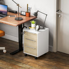 HOMCOM 3-Drawer Vertical Letter/A4 Filing Cabinet with Lock - Oak-Flexible storage solution for home office, study, bedroom, living room or dorm   
