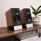 Edifier M60 Hi-Res Wireless Audio Touch Control Multimedia Bluetooth Speaker - Classic Oak-The top-mounted touch panel includes an automatic backlight that activates when a hand approaches and turns off automatically. Simple touch and swipe gestures enable effortless control of the speaker.